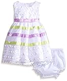 Rare Editionsベビー赤ちゃん女の子用ライラックホワイト刺繍Socialドレス カラー: ホワイト