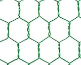 金網　ﾋﾞﾆｰﾙ亀甲金網 0.85×16×910mm ｸﾞﾘｰﾝ 2m巻