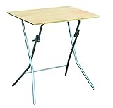 スタンドタッチテーブル SB-645TA (サイズ:W63.5×D49.5×H70cm カラー:ナチュラル/シルバー)折りたたんで自立する! 省スペースワンタッチテーブル