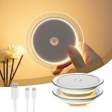 LROLTEF LEDセンサーライト USB充電式 人感 室内 フットライト 明暗センサー 足元灯 実用3モード 貼り付け式 マグネット式 ナイトライト 常夜灯 省エネ 高感度 屋内 簡単設置 配線不要 照明 廊下 寝室 玄関 階段 洗面台 (透明カバー, 2)