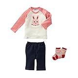 [ミキハウス] MIKIHOUSE プッチー＆うさこのお顔Ｔシャツセット (70cm-80cm) 14-1110-846 ピンク