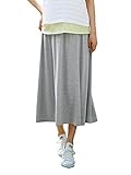 Angeliebe エンジェリーベ マタニティ マキシ ギャザー スカート 産前 産後 対応 妊婦服 M ～ L 杢 グレー 21336 21336402