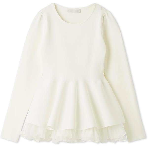 Amazon | [セルフォード] ベルスリーブペプラムニットプルオーバー