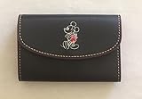 ディズニー キーケース Disney Coach Mickey Key Case in Glove Calf Leather Wallet Black [並行輸入品]