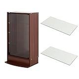 【福袋】【地球家具】フィギュアラック「レギュラー」新シリーズ 幅55cm ロータイプ 本体【正規品】[鍵付きコレクションケース] [耐震] LED兼用 （ロータイプ、中型（奥行29cm）、ブラウン） 追加ガラス棚2枚付