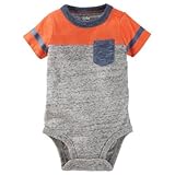 OSHKOSH(オシュコシュ) カラーブロックポケットボディスーツ カラー ロンパース半袖 6ヶ月【並行輸入】