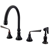 Kingston Brass KS2795ZLBS+ Silver Sage 8-Inch Kitchen Faucet with Brass Sprayer, Oil Rubbed Bronze b