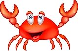 Wallmonkeys Wall Decals FOT-50247076-24 Not Applicable Wallmonkeys Wm333283 Cute Crab Cartoon Peel &