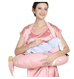cnhive 多機能 授乳クッション 授乳まくら スリーピングピロー 便利グッズ 吐き戻し防止 むせる防止 呼吸が楽 鼻づまりを和らげ 胸の垂れ対策 負担の軽減 (ピンク)