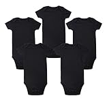 2017年新作　カワイすぎるパーファクトフィットオール半袖ボディースーツ5枚セッ純黒100%綿　出産祝い　ロンパース　子供服 ベビー服　Baby Bodysuit 1-24M (12-18M)