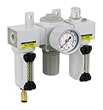 PneumaticPlus SAU2000M-N02DG-MEP Mini Three-Unit Combo Compressed Air Filter Regulator Lubricator FR