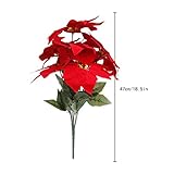人工シルクPoinsettias Flowers Centerpieceブーケクリスマスホームデコレーション