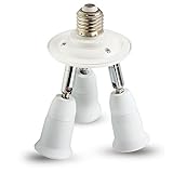 ELINKUME LED電球　AC100V~265V E26/E27口金ソケット　口金変換アダプターE26-E26　分配アダプター　照射角度自由に調整可能　照明器具　スプリッタ (E26 3分岐ソケッ