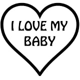 I Heart My Baby、カラー、複数のサイズのハート、ビニール車デカール、複数の色 20-by-20 inches レッド xBABY 'R20'