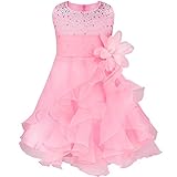 （イーエフイー）EFE　ベビードレス　赤ちゃん　幼児　ガールズ　女児ドレス　洋装フォーマル　ベビーワンピース　写真撮影　出産祝い（3ヶ月ー3歳） ピンク 90