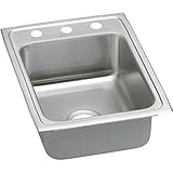 Elkay PSR17222 2-Hole Gourmet 22-Inch x 17-Inch Single Basin Drop-Inch Stainless Steel Kitchen Sink 