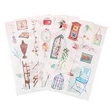 シール ステッカー 12枚セット 和紙 水彩 おしゃれ (インテリアA) ND-0250-R02-interior-A