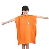Happy Venture フード付き バスタオル ビーチタオル バスローブ ベビー キッズ 子供 女の子 ガールズ ポンチョ型 スイミング プール 大判 綿 吸水 通気 プレゼント ギフト 厚手 (