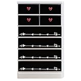 アルファタカバ ディズニー家具 キッズチェスト ミッキーチェスト 幅75cm 6段チョイスミッキー(ブラック)取っ手クリスタルレッド