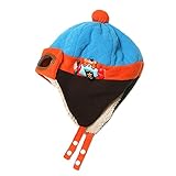 ファッション冬のベビーキッズ暖かいイヤーマフ帽子ぬいぐるみフライトはパイロットスタイルキャップギフトブルーキャップ
