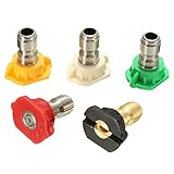 ILS - 5 pieces 1/4 Quick Connector High Pressure Washer Rotating Turbo Spray Nozzles Tips"