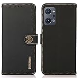 for OPPO Reno 9A ケース 手帳型 本革 for OPPO Reno 7A 本革 財布型 for オッポリノ 7A OPG04 A201OP シュリンクカーフレザー 高級本皮 耐衝撃 マグネット式ボタン スピーカーホール付き カード収納 大容量 3枚 写真収納 横置きスタンド機能 ストラップホール有り 耐摩擦 Ayakumo ブラック