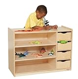 Wood Designs Kids Play Toy Book合板オーガナイザーwd14475ストレージセンターwith Drawers