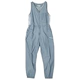 monkuwa デニムサロペット サックス L