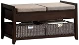 家具のアメリカCincinatti multi-compartmentストレージベンチ – エスプレッソ ブラウン IDF-BN6301