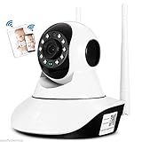 ネットワークカメラ、YobangSecurity ワイヤレスIPカメラ WIFI カメラ　720P 100万画素 ベビーモニター 監視カメラ 動体検知 ・PTZ制御・暗視撮影・マイク内蔵通信可能 ペッ