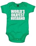 (世界で一番まあまあな旦那。) World's Okayest Husband, プリント　ベビースーツ - グリーン/白 3-6 ヶ月