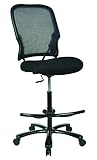 SPACE Seating Big and Tall Dual Layer AirGrid Back with Mesh Seat, Adjustable Footring and Gunmetal Finish Base Drafting Chair, Black 141［並行輸入］