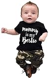 幼児ベビーBoy Clothes文字半袖Tシャツ、迷彩柄パンツセット US サイズ: 3-6Months カラー: ブラック