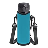 水筒カバー 水筒ケース 水筒ホルダー ショルダー ペットボトルケース 480ml 500ml 600mlストラップ 付き 水筒ケース 肩かけ キッズ 水筒 ボトル カバー ペットボトルホルダー ペットボトル カバー 子供 大人 おしゃれ 保温 保冷 男女兼用 Forサーモス/象印/タイガー/魔法瓶用 Mesanda (D-480ml 500ml 600ml-L_ブルー)