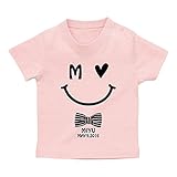 名入れ Tシャツ / ベビーサイズ [BT323] 90cm ライトピンク 出産祝い 誕生日 プレゼント おしゃれな 名前入り ベビー服