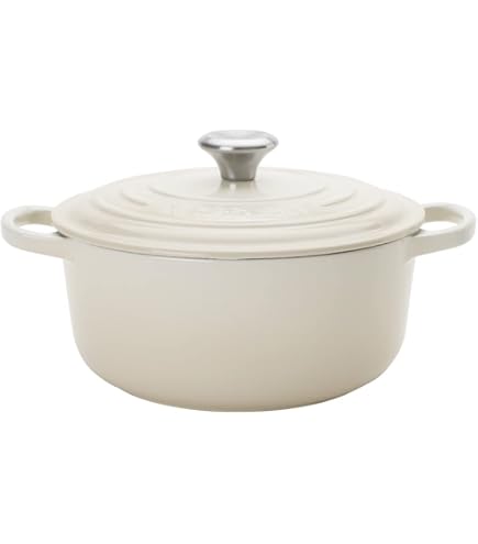 【ルクルーゼ】ココットロンド　20cm　 クリームベージュ　クリーナー付き ルクルーゼ】ココットロンド 20cm クリームベージュ クリーナー