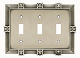 Brainerd 64467 Pineapple Triple Toggle Switch Wall Plate / Switch Plate / Cover, Brushed Satin Pewte