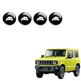 ジムニー jimny 車ロック保護ステッカー ドアロック鍵穴ステッカーデカール 車用室外ドアハンドル 装飾アクセサリー 車のドアロックカバー プロテクター キーシリンダーエンブレム キーホール キーシリンダーガード 4枚セット (黒, ジムニー jimny)
