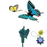 HQRP庭のためのフライングなびく蝶イエローモナーク、ブルーアゲハパワード太陽のペアは、花植物+ HQRP UVメーター
