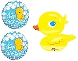 loonballoon Duck Rubber DuckyブルーイエローIt 's A Boyベビーシャワーパーティーマイラーバルーンセット