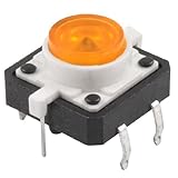 uxcell　タクトスイッチ　LED　 モメンタリー　コンテクタ　プッシュ　ボタン　12 x 12 x 11mm　オレンジ