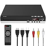 TVTKEミニHD DVDプレーヤーケーブル対応 1080p PAL NTSC全地域対応 USB2.0 CDプレーヤー ブレークポイントメモリ HDRサポート ホームCDプレーヤ (HD229)