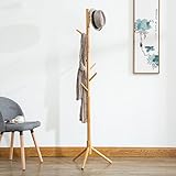 コートラック コートスタンドラックソリッドウッド環境シンプルな近代アセンブリリビングルームクリエイティブラック (色 : A)