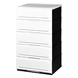 日本製 収納チェスト 引き出し インテリアチェストクラシック (52cm幅 5段, ホワイト)