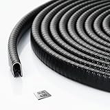 AiQInu ドアエッジプロテクター SUS430特殊ステンレス 車 傷防止 衝突防止 車用ドアモール 騒音低減 風切り音低減 ドアプロテクター U字 接着剤なし 脱着簡単 フェンダーモール すべての車種に適用(ブラック・5M)