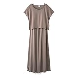 授乳対応マタニティワンピースセット（クロスオープンタイプ） モーヴ サイズ：マタニティＭ