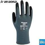 ユニワールド/ワンダーグリップ フレックス18 WONDER GRIP Flex 18/1双 カラー：スチール サイズ：M 品番：WG1850