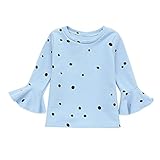 洋子ちゃん　長袖　子供 服 女の子 長袖　ポイント　プリント　フリル袖　プリント　可愛い　 秋　Tシャツ トップ　キッズ服　おもしろ　満月/出産祝い/プレゼント　通園　おでかけ　80CM－90CM－1