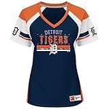 Detroit Tigers Women 'sドラフトMeジャージーVネックTシャツ L