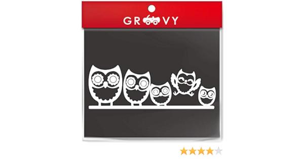 Amazon 家族 ふくろう Ver1 フクロウ 梟 ステッカー 開運 幸運 お守り かっこいい かわいい おしゃれ 車 ブランド アウトドア シール おもしろ グッズ 防水 エンブレム アクセサリー ブランド 雑貨 1267 ホワイト ステッカー デカール 車 バイク